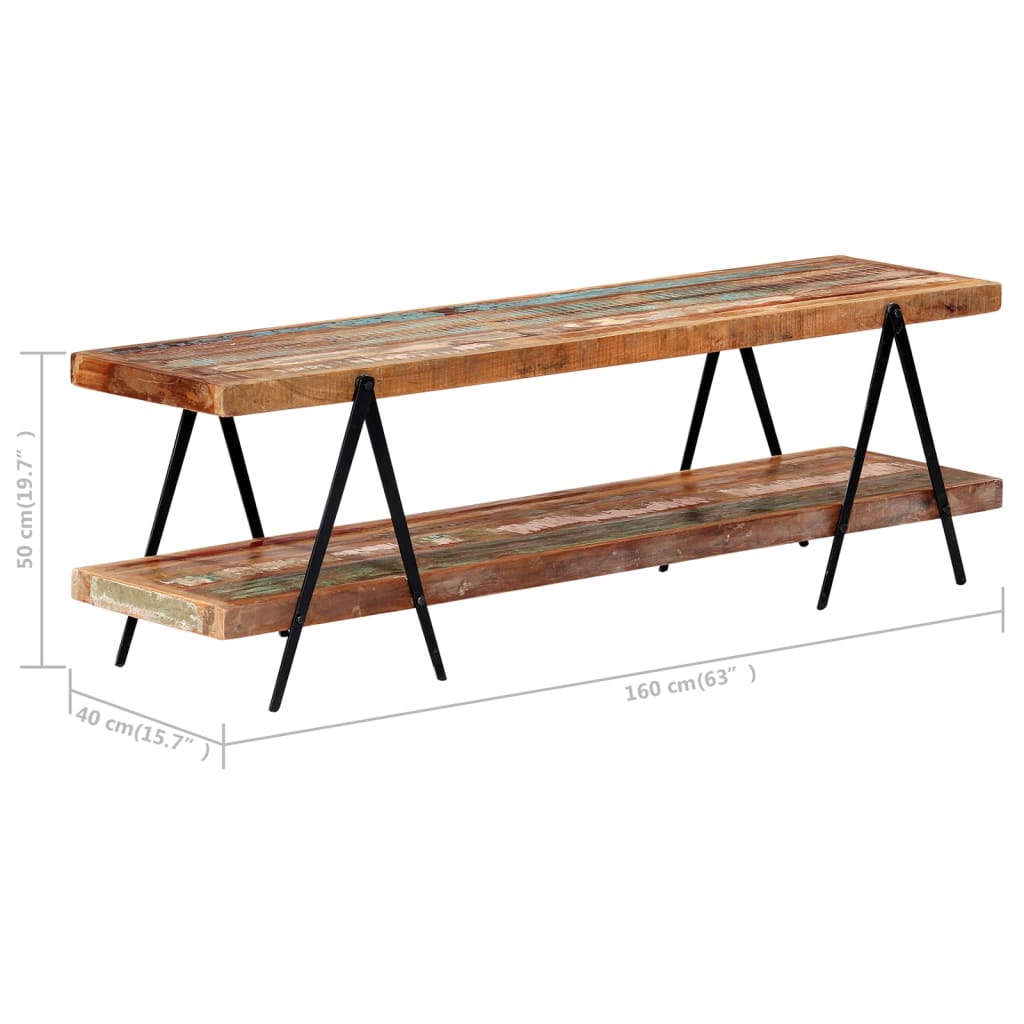 vidaXL TV-Schrank 160x40x50 Cm Altholz Massiv