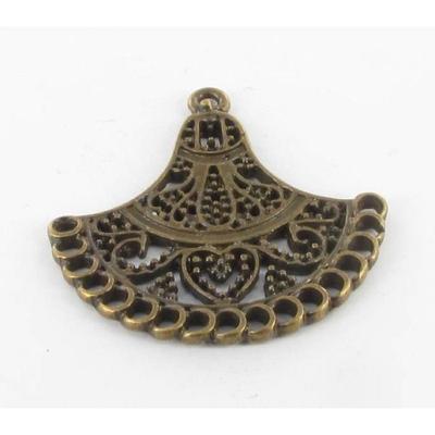 Bronze Fan Divider Pendant Charm
