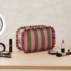 Colorful Women's Makeup Case Oxford Striped Makeup Organizer  Toiletries Organization