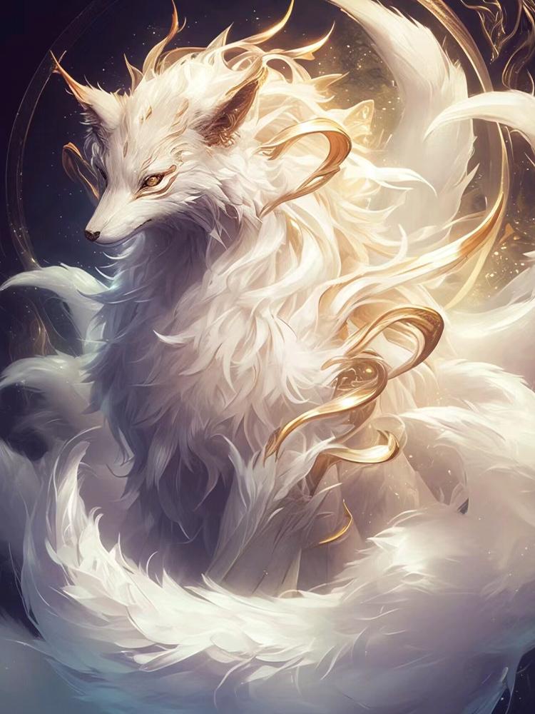 Spirit Fox 5d Diy Full Round Square Diamond Inlay Painting Cross Embroidery Picture Embroidery Newly Arrived Home Decoration