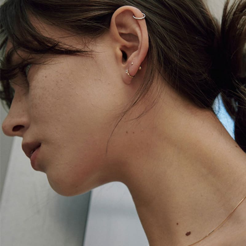 verte [14k gold] Deux.k.28 / mini ball piercing (2 size)