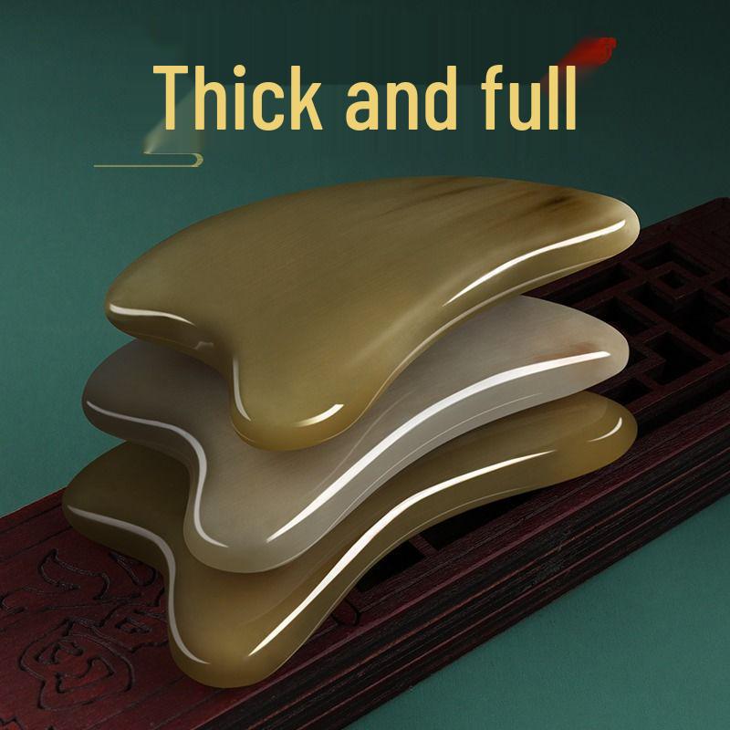 White Buffalo Horn Gua Sha Facial Massage Tool for Anti-Wrinkle Treatment