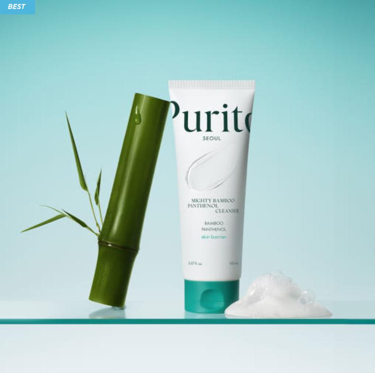 PURITO Seoul Mighty Bamboo Panthenol Cleanser 150ml – Gentle Soothing Foaming Cleanser