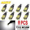 2/4/8 PCS 1000LM T10 W16W 912 921 LED Bulbs Canbus 12V 24V High Power 4014-45SMD 6500K White Car Backup Reverse Parking Lights Dome Lights 6