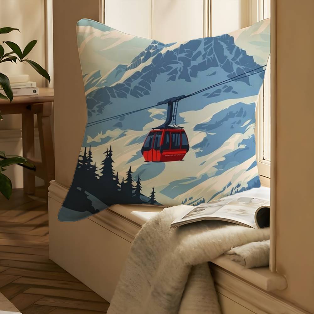 Ski Resort Prop Pillow Case Printing Pillowcase Living Room Sofa Cushion Cover Bedroom Room Decor