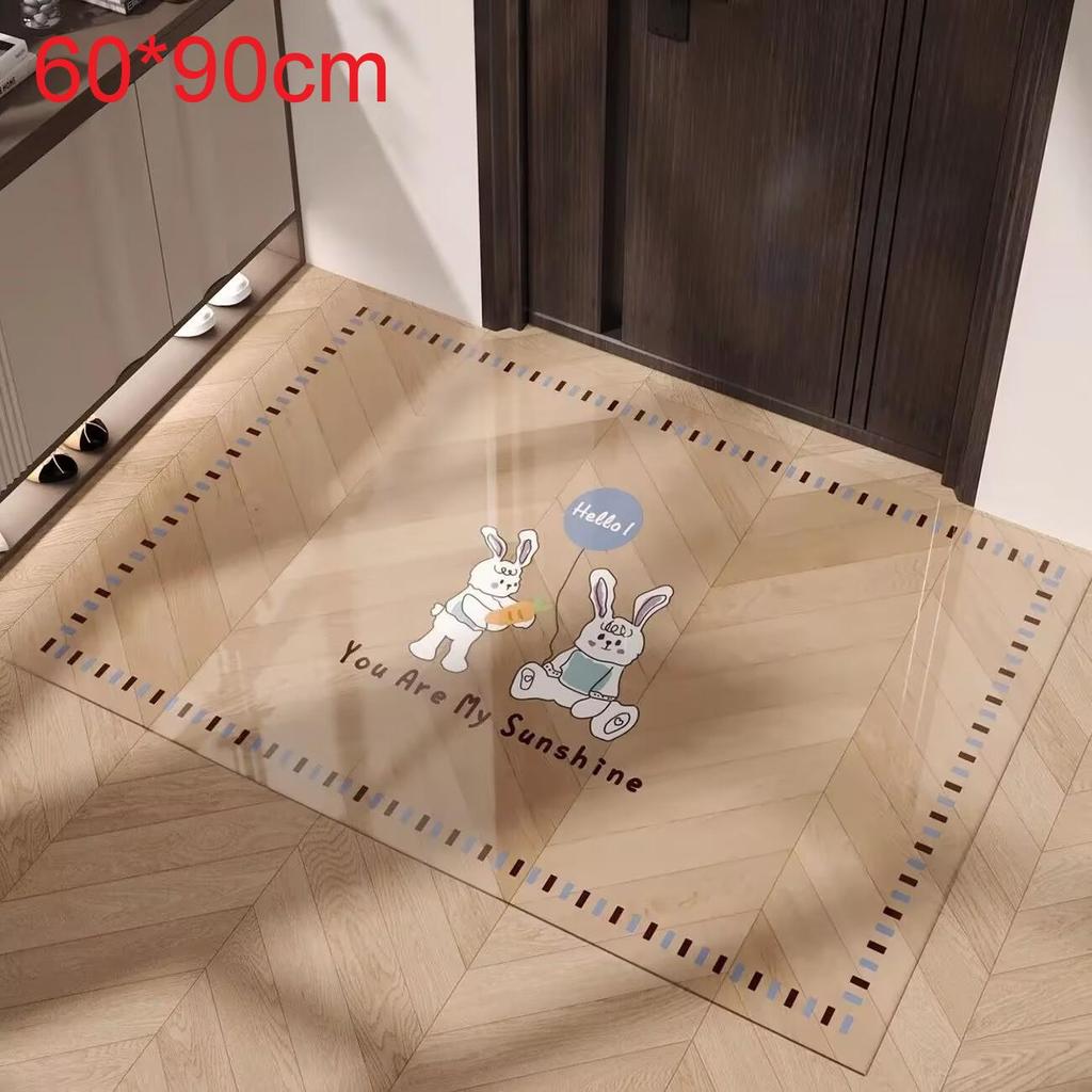 Cartoon Animal Pvc Door Mat With Waterwashable Surface For Home Entrance