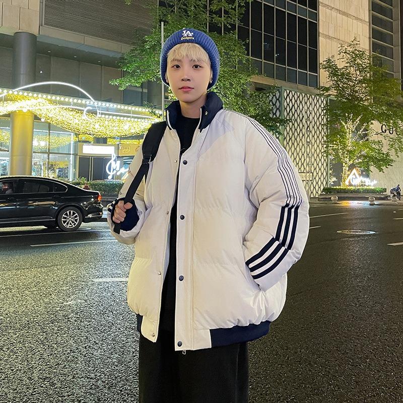 Autumn and Winter New Couple Stand-up Collar Men s and Women s Winter Coats Are Warm and Popular. Three Hooded Thickened Cotton Clothes Are Trendy. S