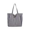 Retro Striped Canvas Shoulder Bag, New Fashionable and Simple Small Fresh Casual Large Capacity Tote Bag