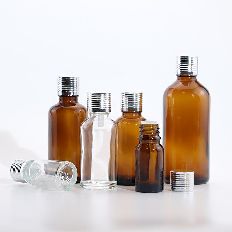 Transparent Essential Oil Bottle (10ml), Essence Liquid Sub-Bottle (30ml), Brown Glass Bottle (5ml-100ml)