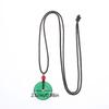 Natural Green Jade Donut Charm Necklace Ice Embellish Green Pendant Necklaces Simple  Jewelry For Women Men Gifts