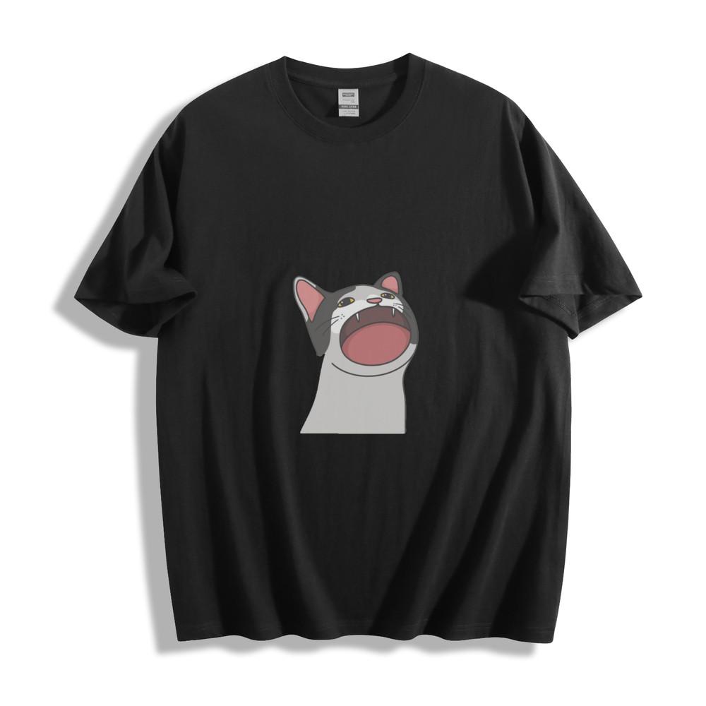 Screaming Cat T-Shirt - Hilarious Yowling Kitty Design Unisex Tee
