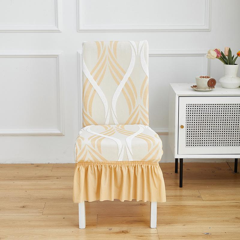 Thickened Chair Cover All-inclusive Skirt Chair Cover All-season Elastic Jacquard Stool Cover Dining Chair Cover