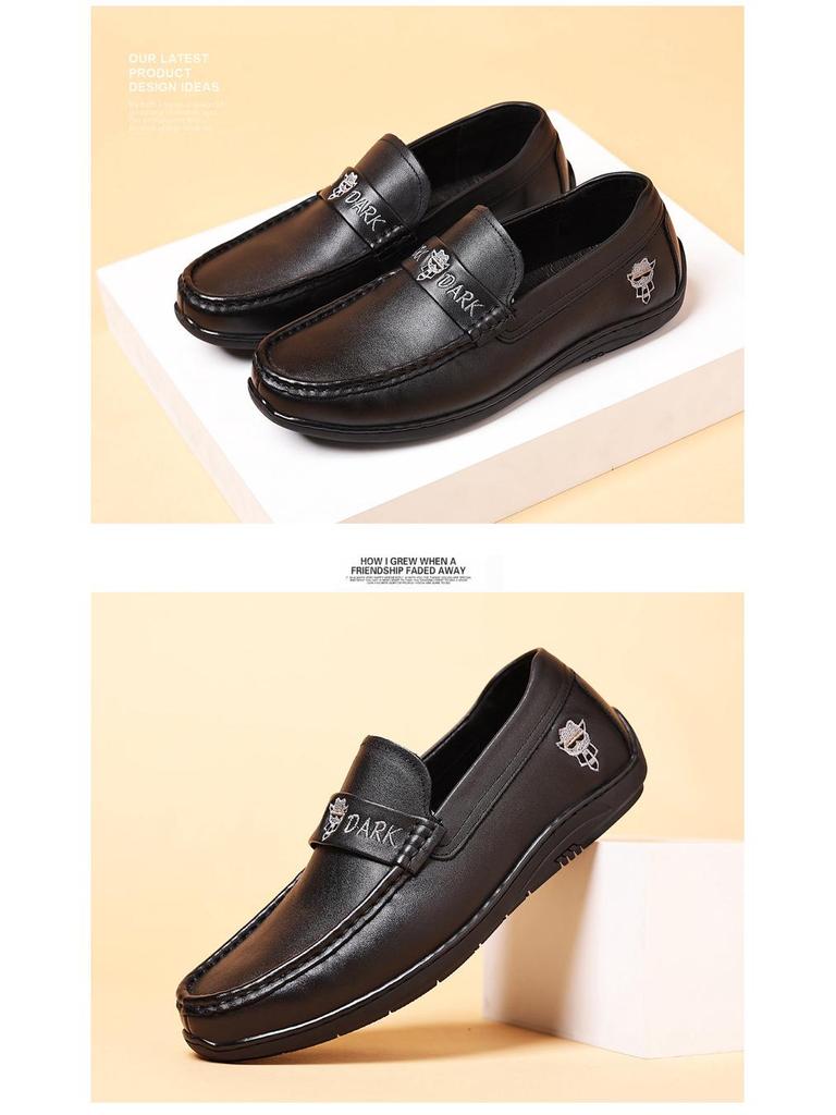 Men's Genuine Leather Cowhide Loafers - Casual Slip-On Moccasins, European Style