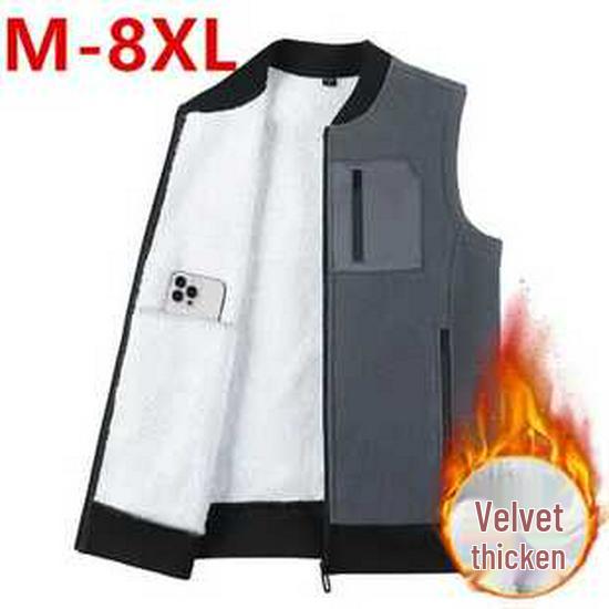 Men's Autumn/Winter Thickened Stand-up Collar Cotton-padded Vest