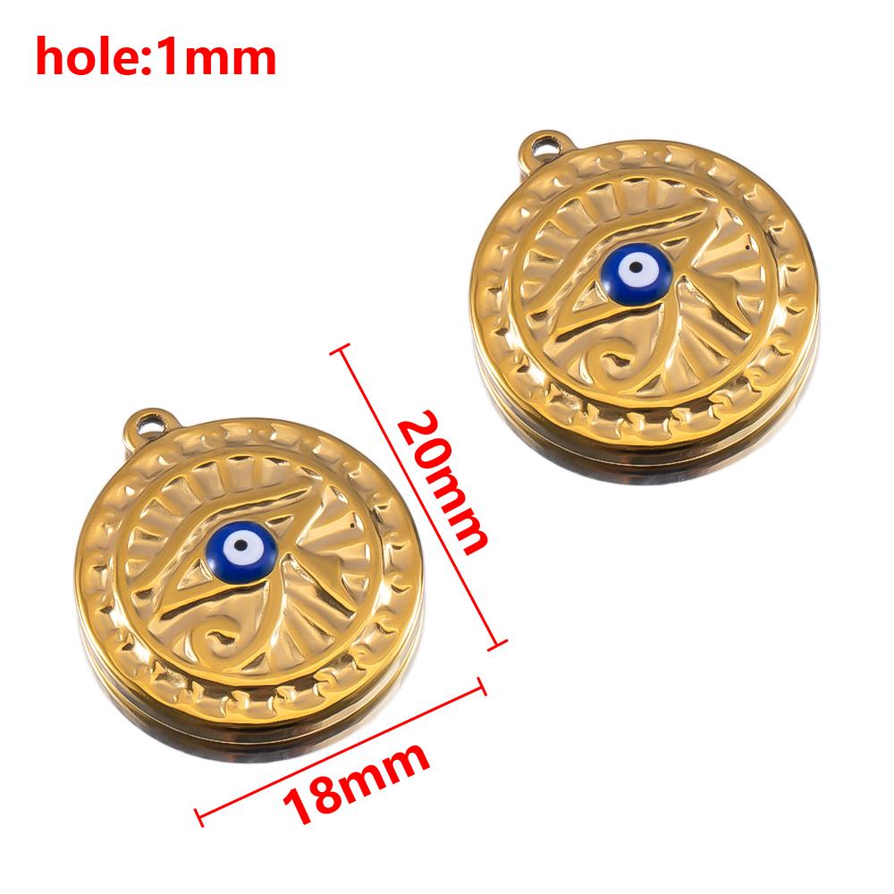 2pcs Stainless Steel Dark Blue Enamel Retro Anklet Charm Bohemia Pendant Base for DIY Earring Necklace Vacation Jewelry Findings