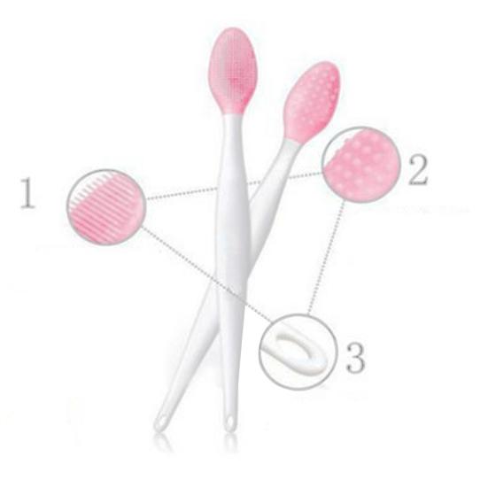 Double-sided Silicone Nose Blackhead Remover Brush Exfoliating Cleaning Tool