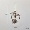 NUCHI Christmas Pine Cone String Ornaments & Wooden Bell Wind Chimes Decorations