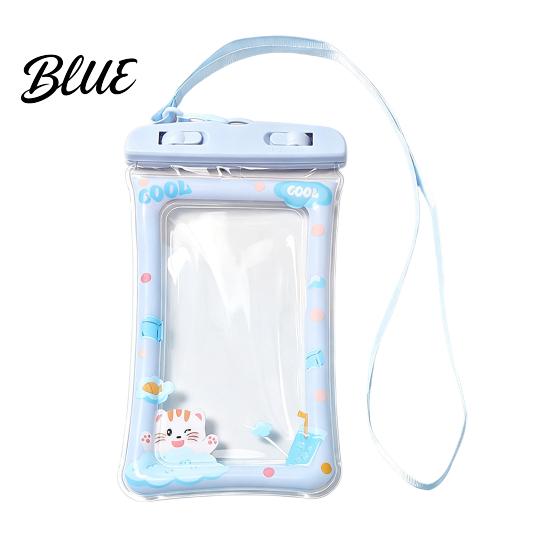 Waterproof Storage Pouch for Valuables Cute Phone with Floating Airbag And Lanyard Clear PVC Cellphone Dry Bag Swimming Beach Snorkeling Holder Pool,