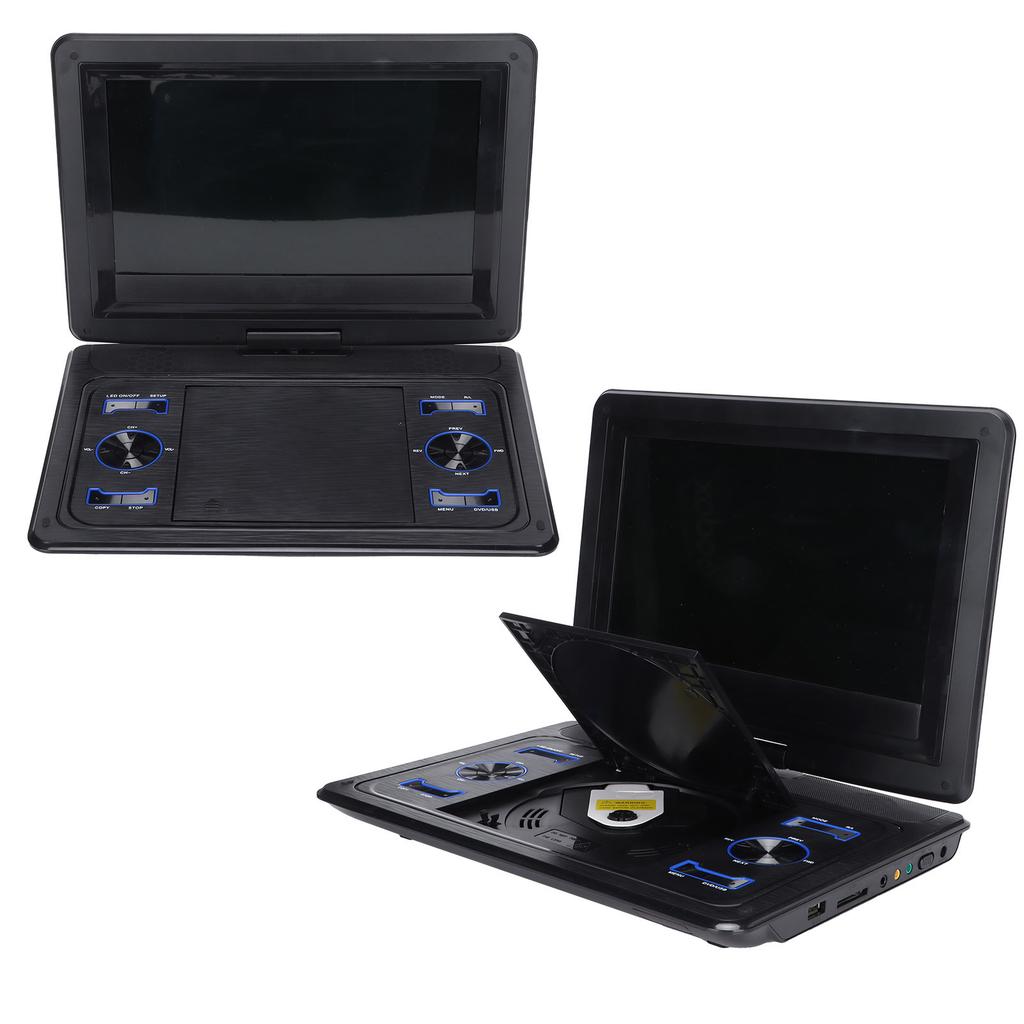 Portable DVD Player Rotating Rechargeable HD CD DVD Player with LED Screen for Car Travel 110‑240V