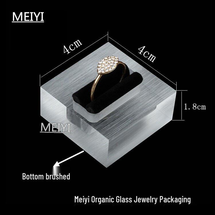 Acrylic Jewelry Ring Display Stand with Glass Base