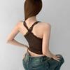 U-neck Lace Lace Corset Hollow Suspender Vest Elastic Crop Tops  Daily
