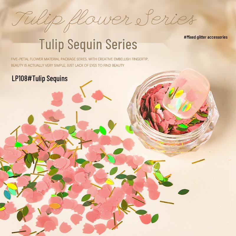 

Tulip Flower Nail Art Sequin Mix - Multicolor Glitter Fragments