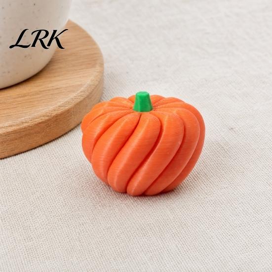 Halloween Pumpkin Decoration 3D Printed Ornament, Portable Decompression Toy, Spiral Rotation Design Toy Stress Relief Puzzle Model for Kids