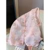 Pink Embroidered Mesh Vest Women's 2025 Summer Temperament Thin Zen Sleeveless Vest