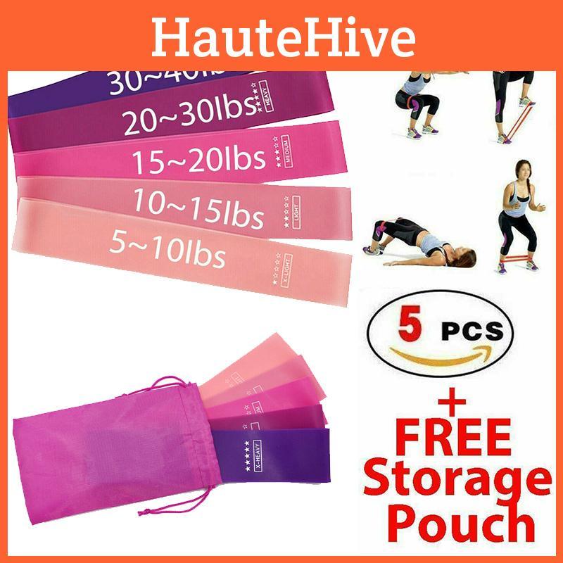 Premium Latex Gym Widerstandsbänder Set für Fitness und Physio in eleganten Rosatönen