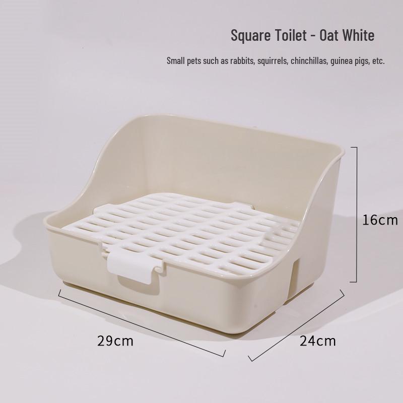 Raised Anti-Splash Triangle Pet Toilet for Rabbits, Guinea Pigs, and Chinchillas – Small and Large Sizes Available
