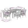 VidaXL Garden Dining Set with Cushions 7 Pcs, Patio Table and Chairs, Outdoor Furniture Terrace, Modern, 3212039