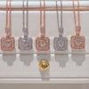 Huitan Geometric Square Shaped Pendant Necklace for Women  Color/Rose Gold Color Fashion Versatile Female Necklace Jewelry