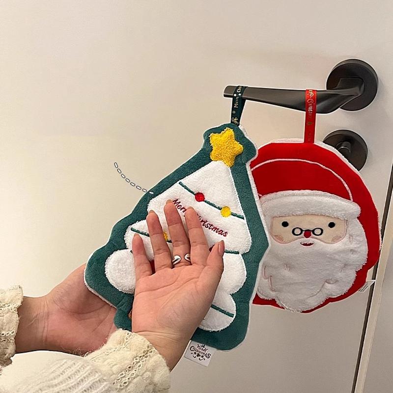 Thickened Cartoon Hand Towel Coral Fleece Bathroom Kids Wash Hand Cloth Kitchen Hanging Towel Super Absorbent Rag Handkerchief