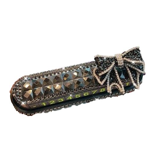 Car Parking Card Creative Rhinestones Nice-looking Sign Phone Number Plate Accessories