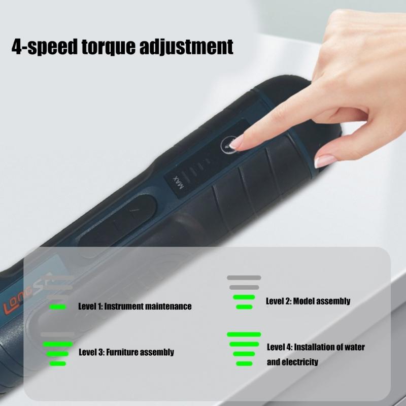 Electric Screwdriver 4 Torques Settings Magnetic Head Design Battery Powered Tool Cordless Screwdriver