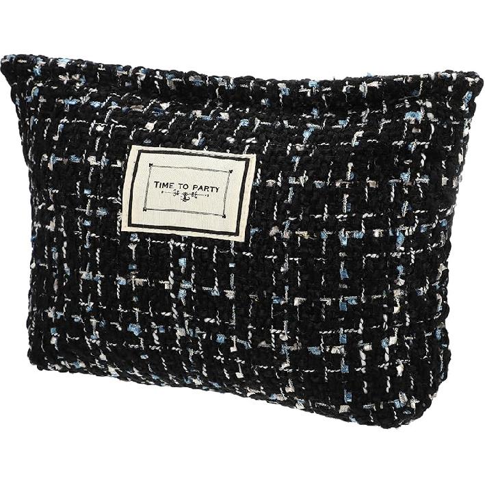 VOCOSTE Woolen Makeup Bag, Large Capacity Makeup Pouch, Cosmetic Pouch, Women Cosmetic Bags for Coin Purse Foundations Lipsticks Brushes, Black чёрный