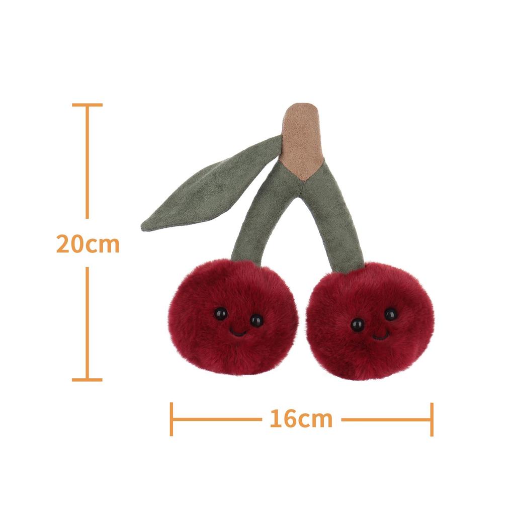 Apricot Lamb Delicious Cherry Plush Toy, Soft and Cute, Fluffy Delicious Cherry for Boys and Girls, 20cm