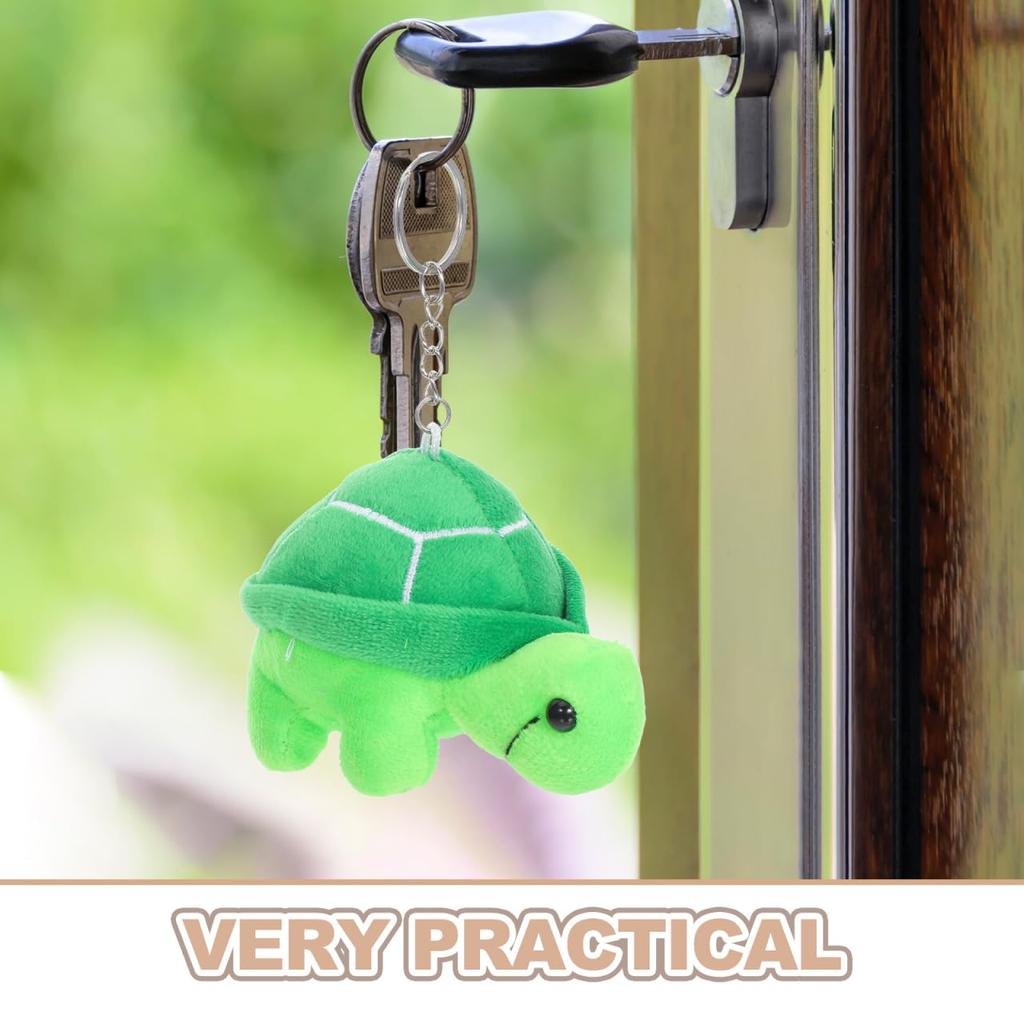 Lurrose Plush Turtle Cute Cartoon Lightweight and Animal Gift 3-Piece Keychain, Design, Portable, Ornament, Accessory, Bag, Key,