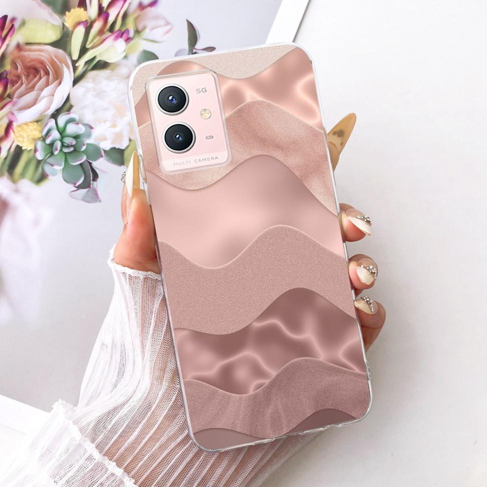 For Vivo Y33s 5G Clear Case Aesthetic Luxury Cute Cat Fashion Butterfly Funny Painted Casing For Vivo V2166A