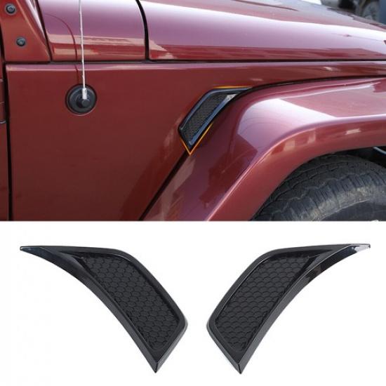 Front Fender Leaf Plate Cover Trim Bezels For Jeep Wrangler JK 2007-2017 Black