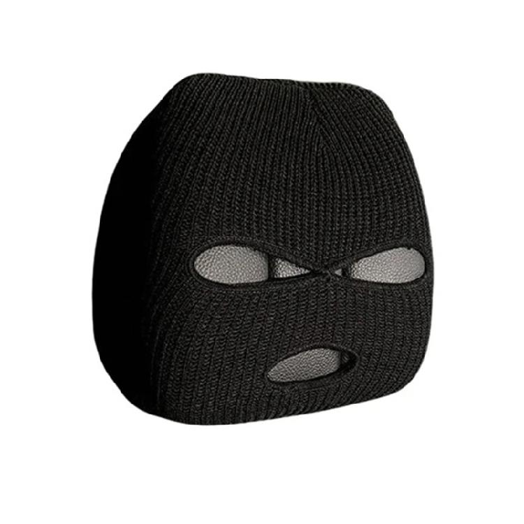 

Comfortable Knit Car Headrest Protector Humorous Balaclava Style Universal Festive Car Accessory for Decorations чорний
