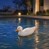 Decorative Resin Swan Statues for Ponds Solar Floating Garden Statue with Warm LED Lights, Waterproof Outdoor Pond Decor Automatic Dusk to Dawn