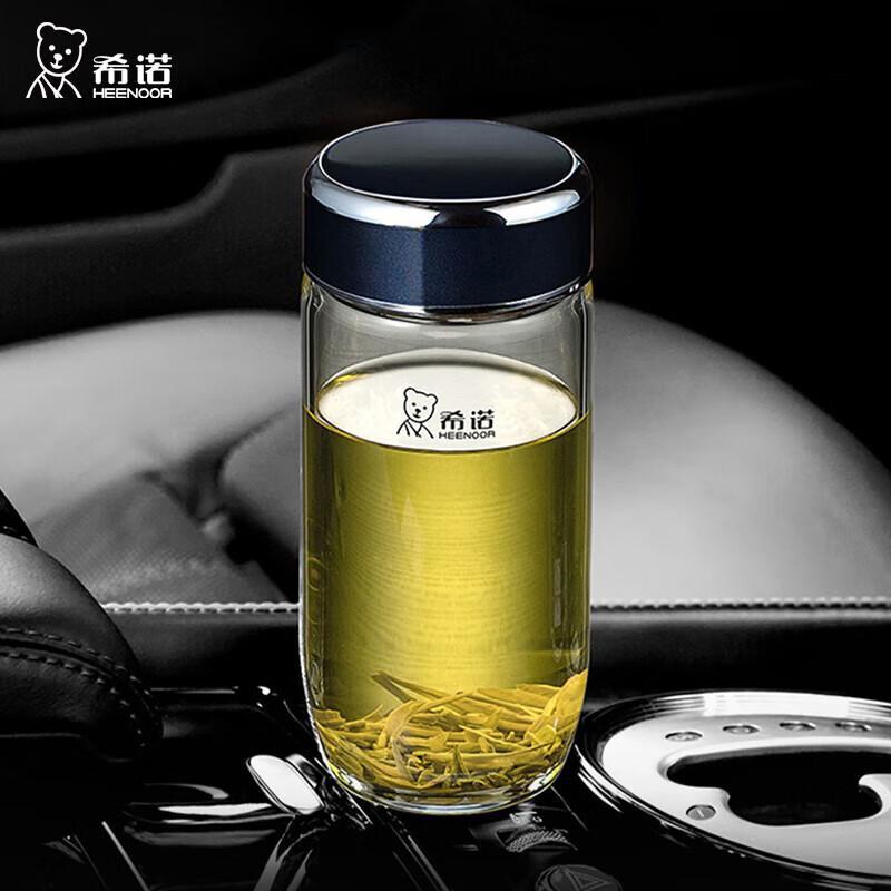 Xinuo 390mL Single-Layer Borosilicate Glass Tea Water Bottle with Filter