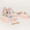 Wooden Dessert Toy Set With Peach Cheese Cake For Kids Play Interactive Family