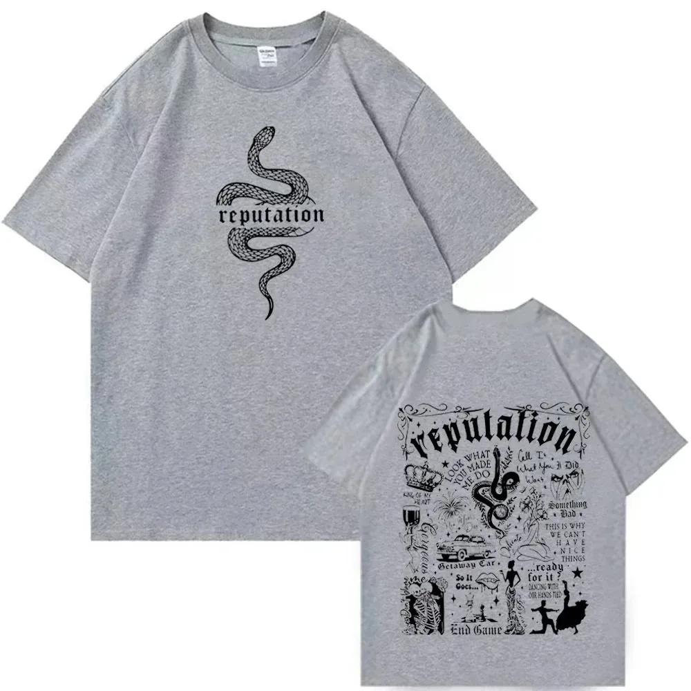 2025 Le Reputation Shirt Reputation Musik Shirt Taylor Merck Geschenk Swiftie Rundhals Kurzarmshirt Damen Baumwolle Kurzarm