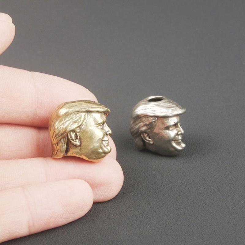 Brass Skull Charm Skull Jewelry Pendant Bead Charm Lanyard Bead Brass Texture Suitable for Bracelets and Keychains