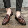 British Business Casual Pointed Tassel Hairstylist Small Leather Shoes