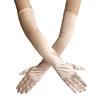 New Women Satin Elastic Full Finger Party Gloves Students Solid Bridal Wedding Dress Long Mittens Outdoor Dance Dress Up Gloves