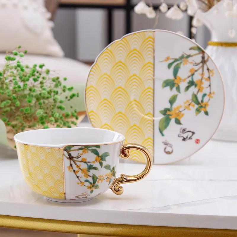 Европейский сине-золотой фарфоровый кофейный сервиз винтажный роскошный чайный сервиз экспорт