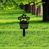 Metal Flower Garden Stake, Personalized Outdoor Yard Sign, Floral Decor for Garden, Custom Name Plant Marker, Rustproof Metal Art